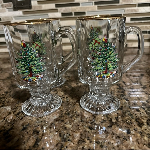 Spode Christmas Tree Irish Coffee Mugs Set of 4 - Vintage!!! - Picture 8 of 16